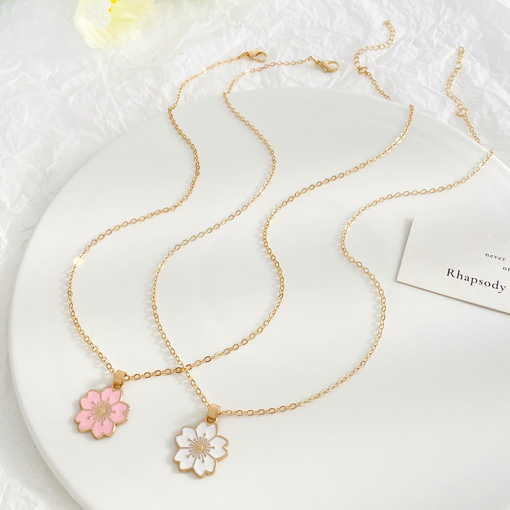Elegant Cherry Blossom Pendant Necklace For Women