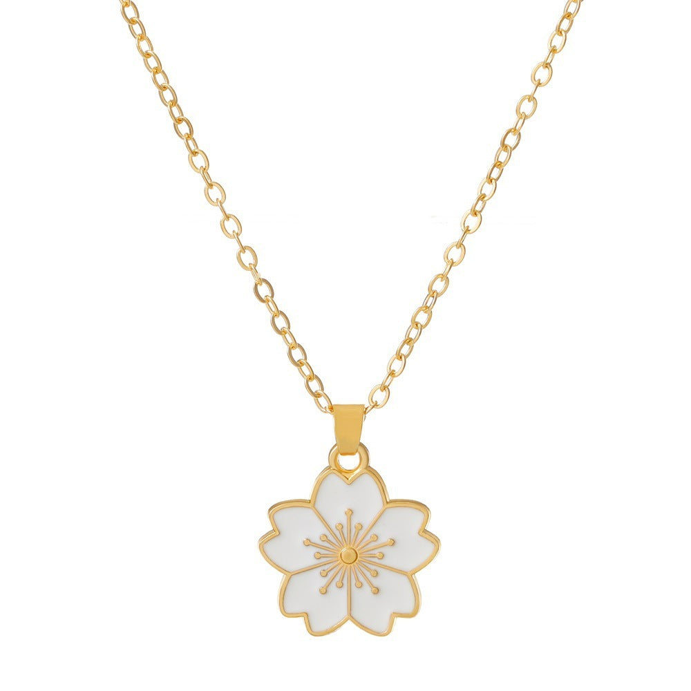 Elegant Cherry Blossom Pendant Necklace For Women