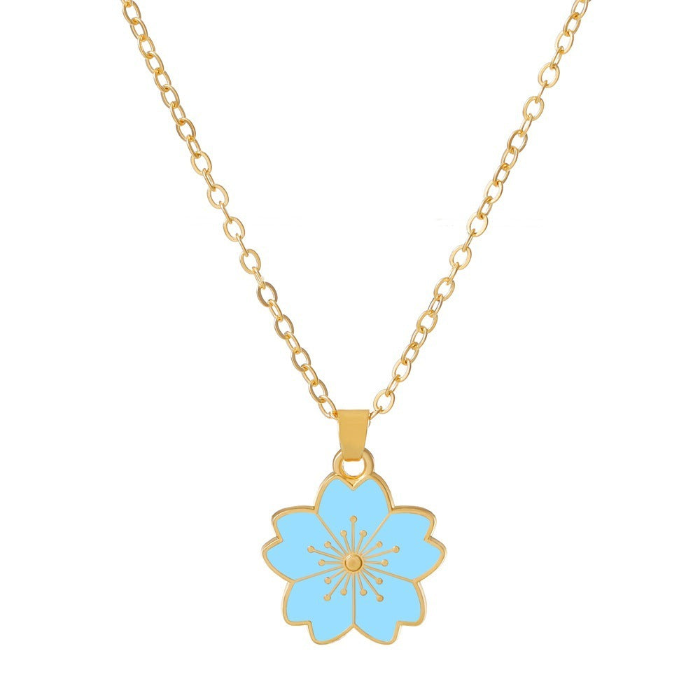 Elegant Cherry Blossom Pendant Necklace For Women