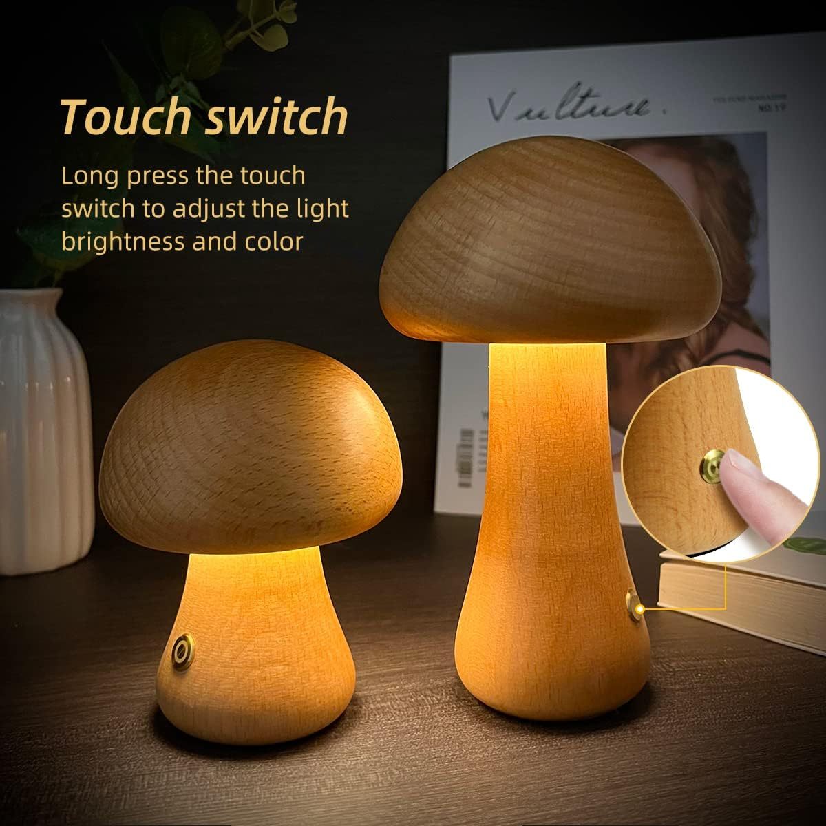 Aura Woo - Mushroom LED Lamp – Soothing Bedside Glow
