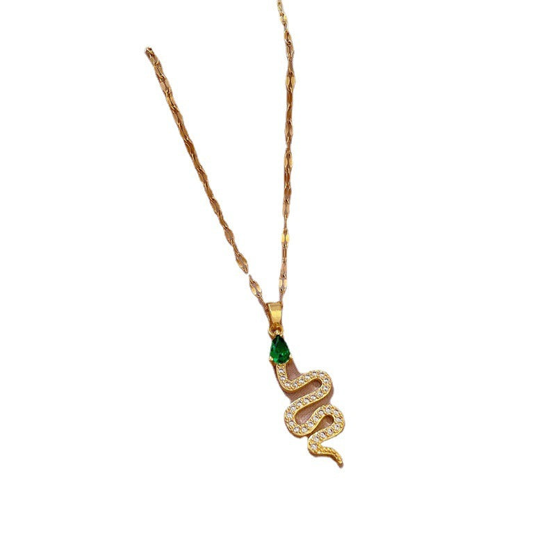 Cleopatra - Luxury Green Eyed Snake Necklace