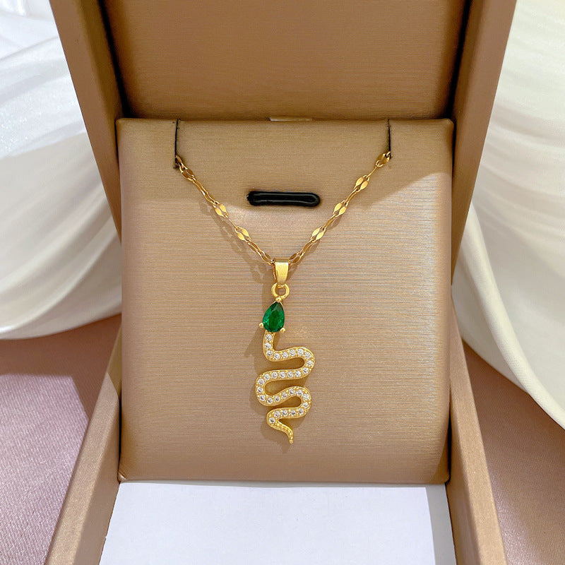 Cleopatra - Luxury Green Eyed Snake Necklace