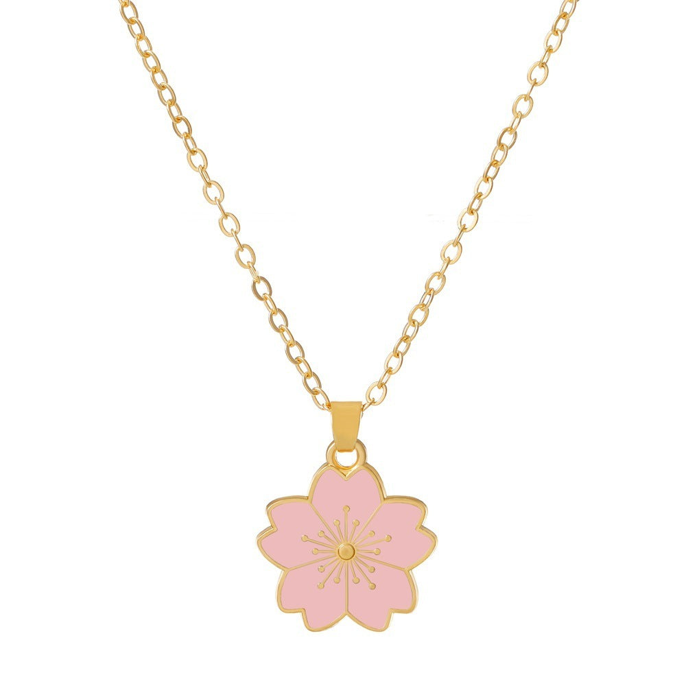 Elegant Cherry Blossom Pendant Necklace For Women