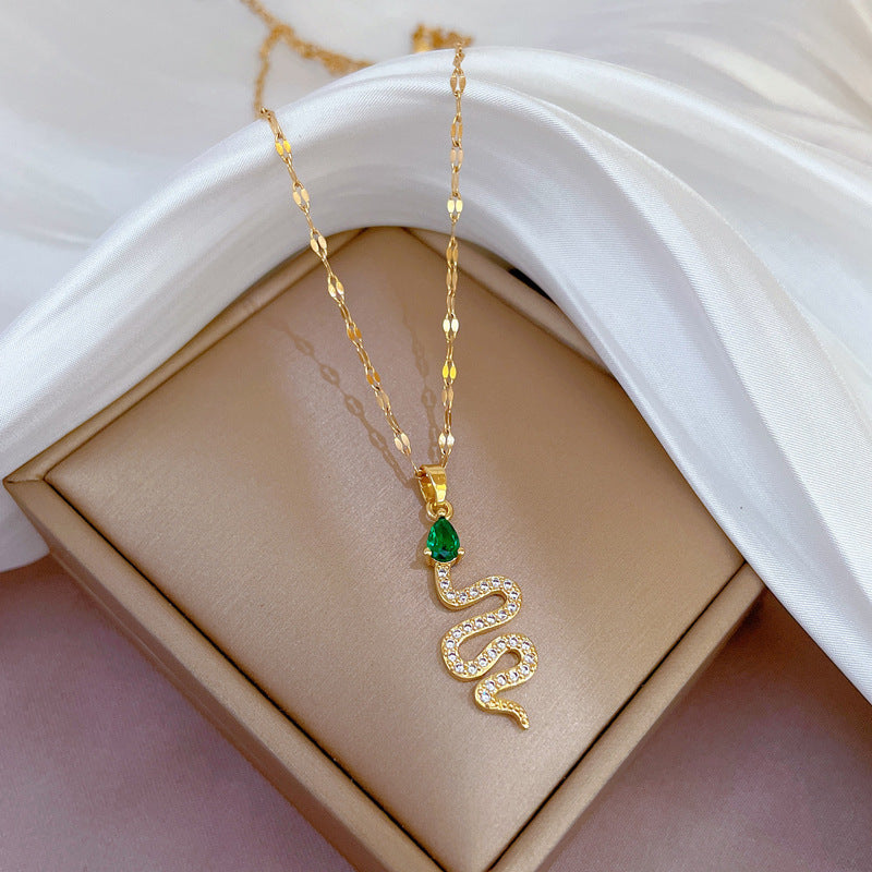 Cleopatra - Luxury Green Eyed Snake Necklace