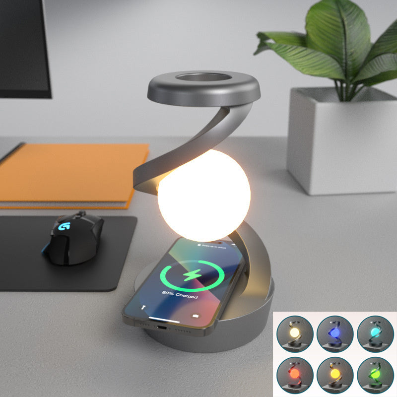 Celestia - Rotating Moon Desk Lamp With Phone Wireless Charging