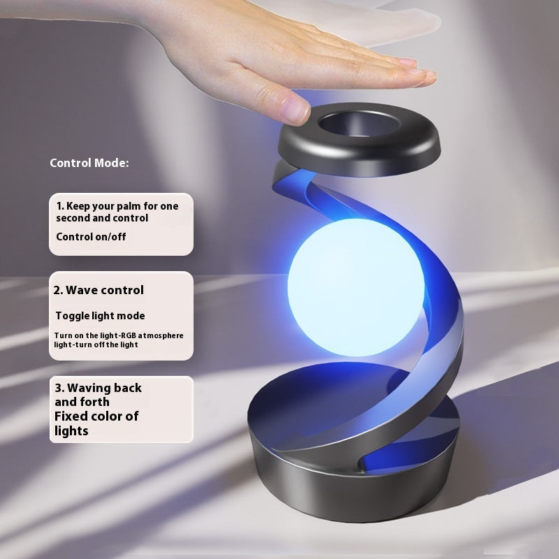 Celestia - Rotating Moon Desk Lamp With Phone Wireless Charging